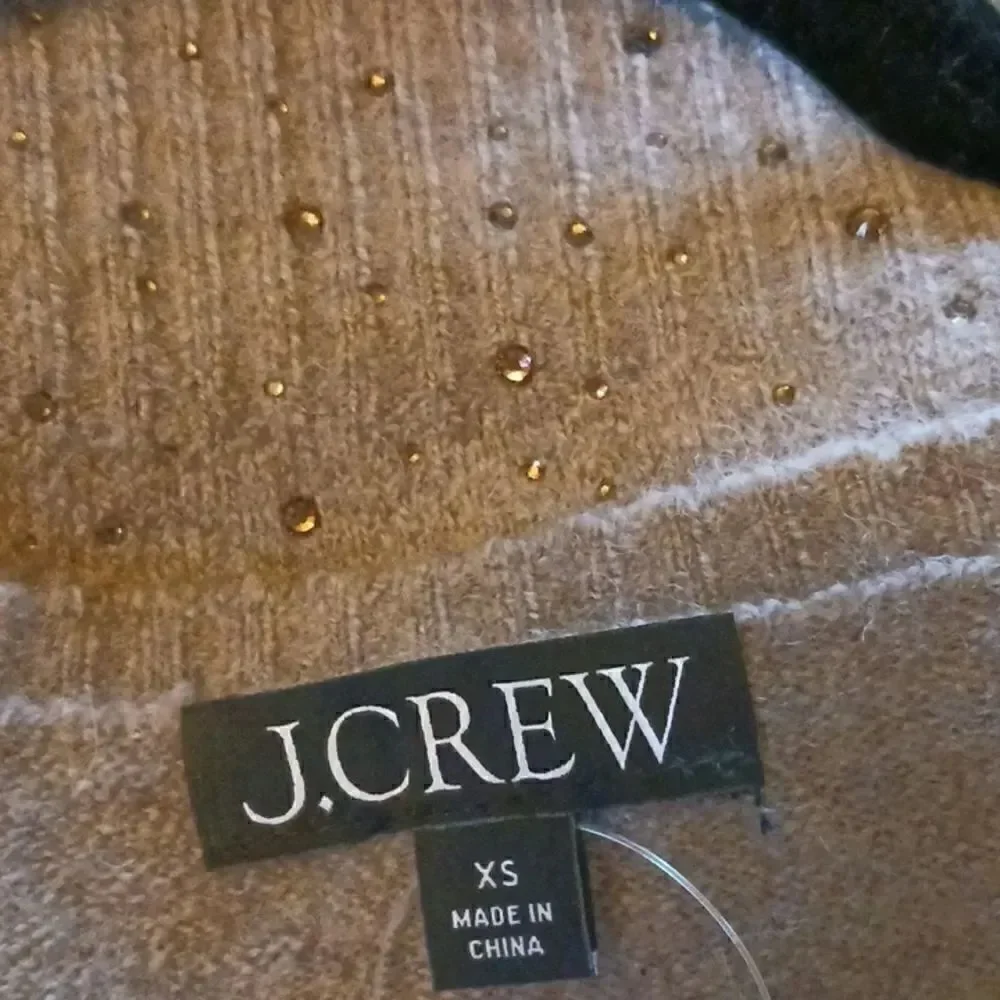 J CREW Crystal Embellished Sweater Shell Vest Supersoft Yarn sz XS NWT